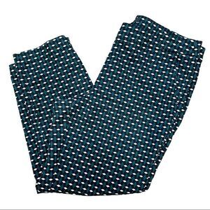 𝅺halogen Green Diamond Print Crop Ankle Pants Sz 12